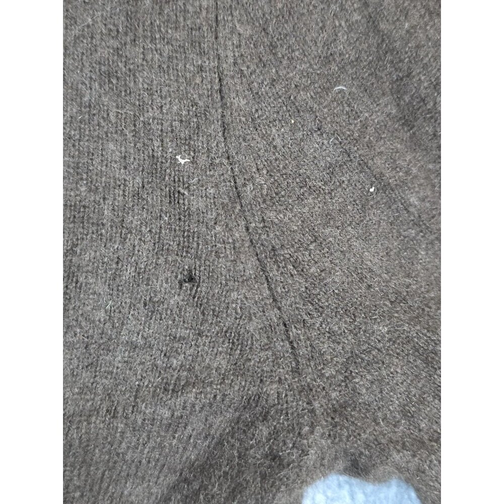 APT 9 Cashmere Cardigan Sweater Womens Medium Brown Argyle Button Front Knit - Picture 7 of 13